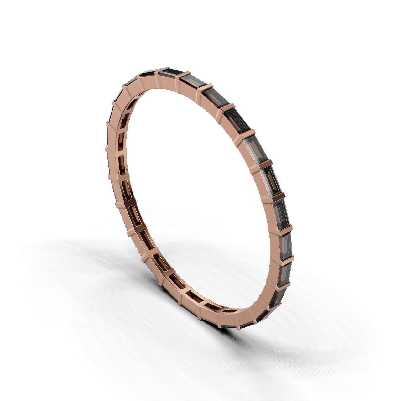 Ring Baguette 1x2mm 3D print model_5