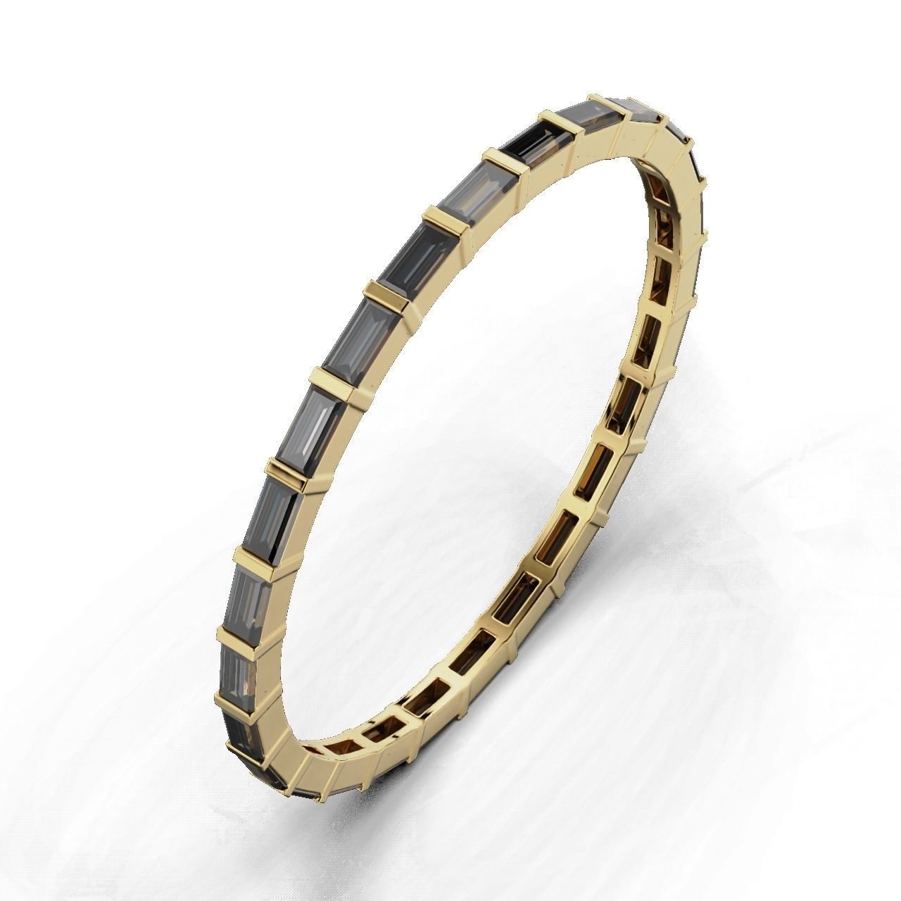Ring Baguette 1x2mm 3D print model_2