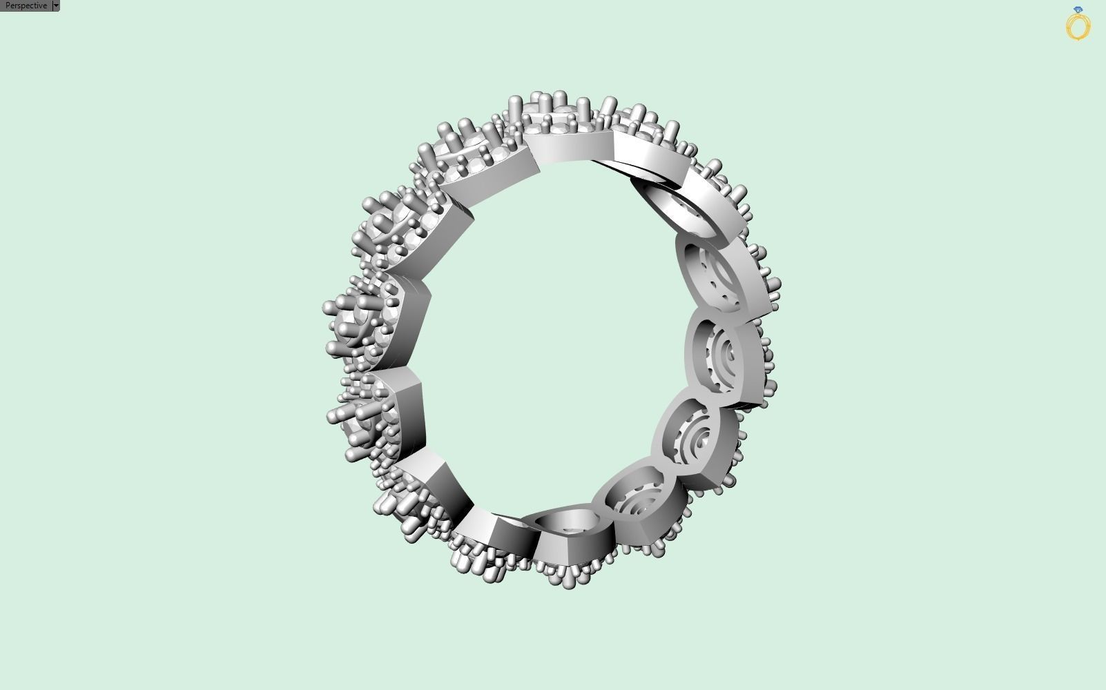 PEAR SHAPE BAND in several sizes 3D print model_4