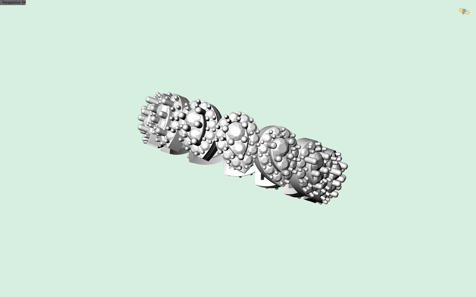 PEAR SHAPE BAND in several sizes 3D print model_23