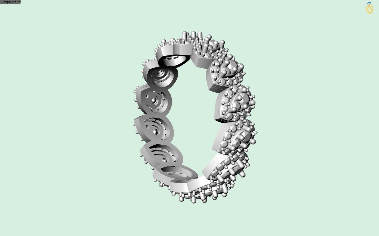 PEAR SHAPE BAND in several sizes 3D print model_10