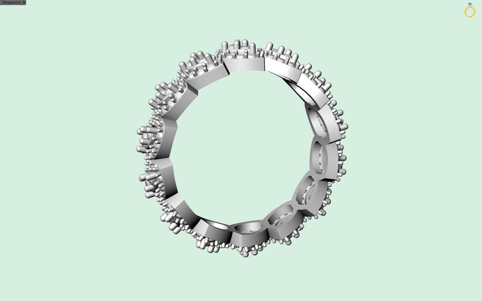 PEAR SHAPE BAND in several sizes 3D print model_5