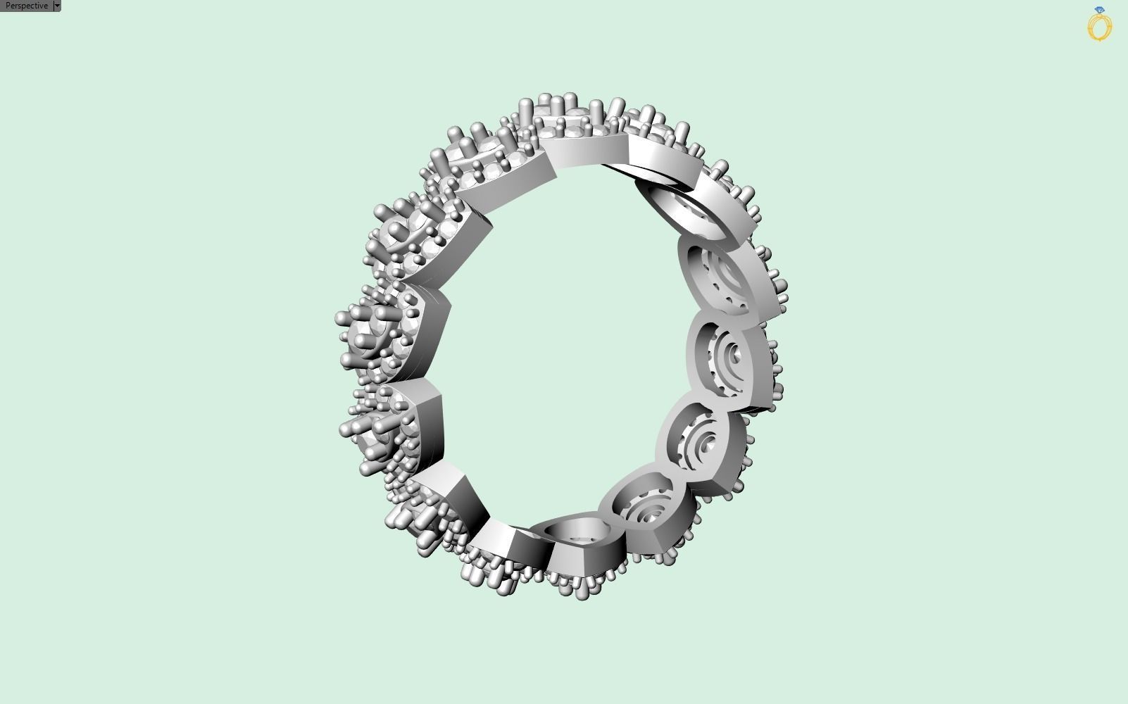 PEAR SHAPE BAND in several sizes 3D print model_3