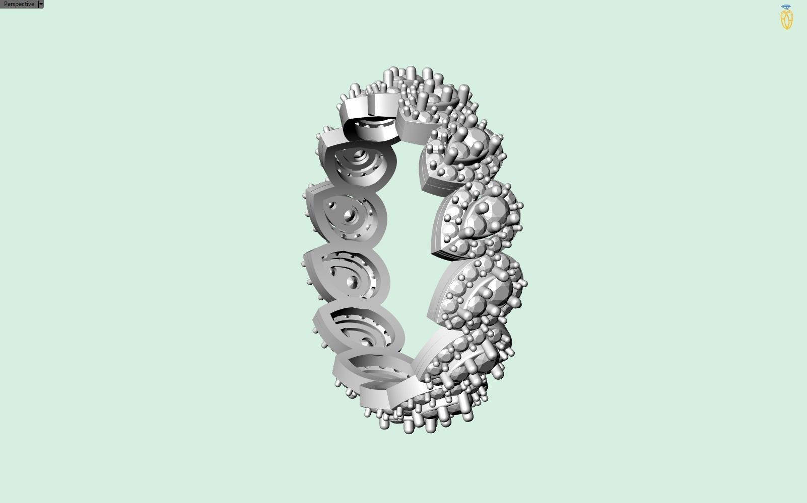 PEAR SHAPE BAND in several sizes 3D print model_11