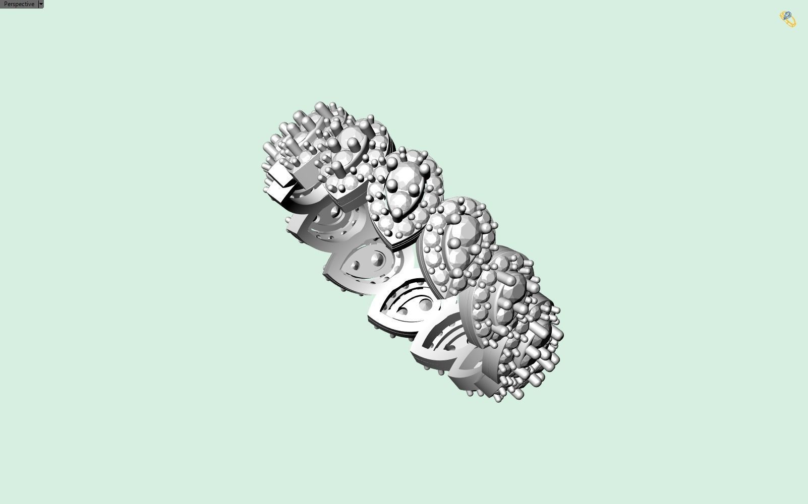 PEAR SHAPE BAND in several sizes 3D print model_20