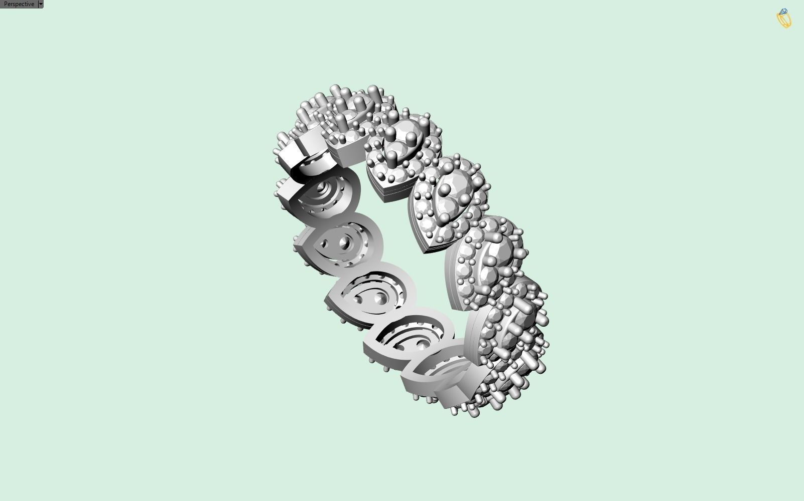 PEAR SHAPE BAND in several sizes 3D print model_18