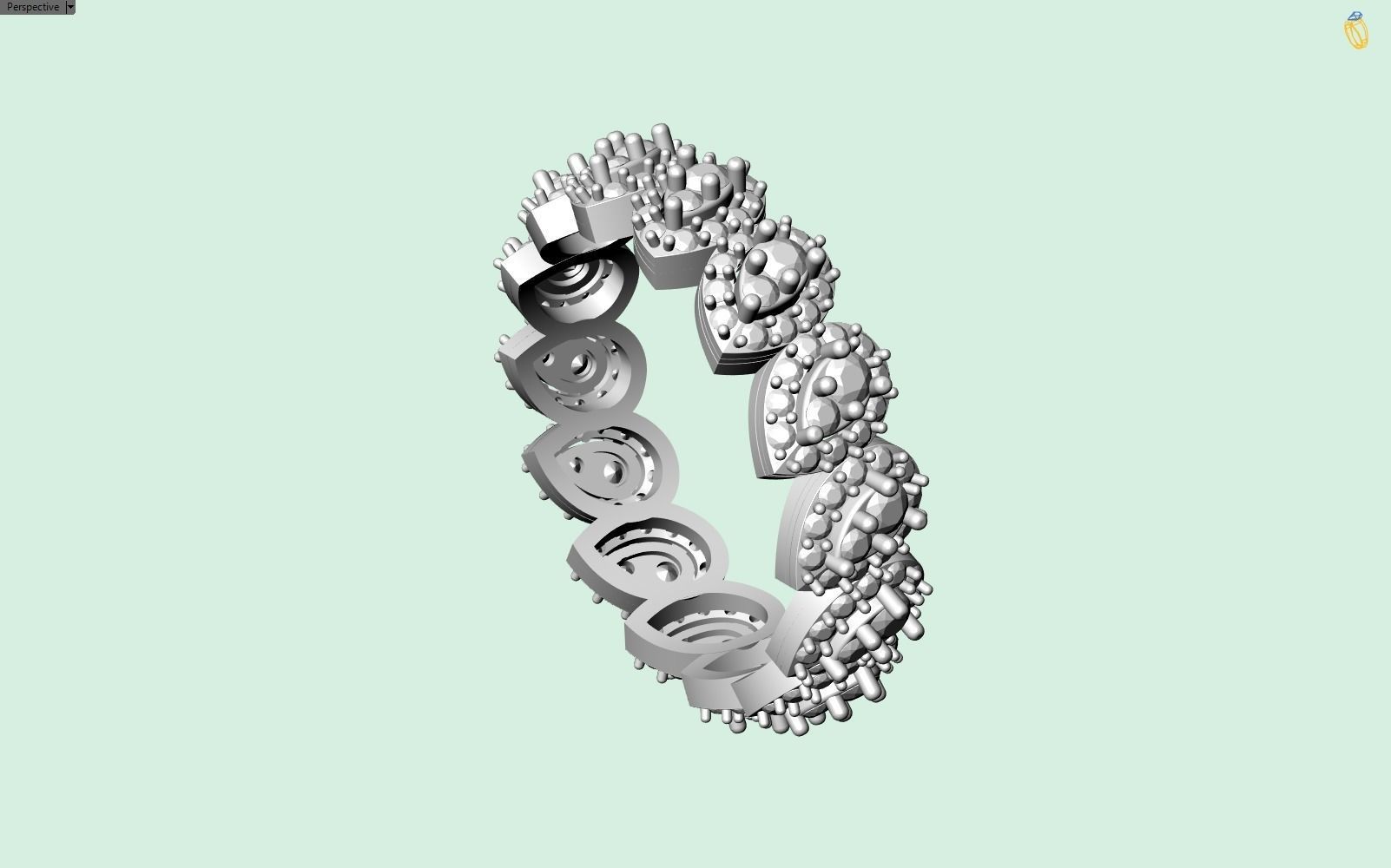 PEAR SHAPE BAND in several sizes 3D print model_17