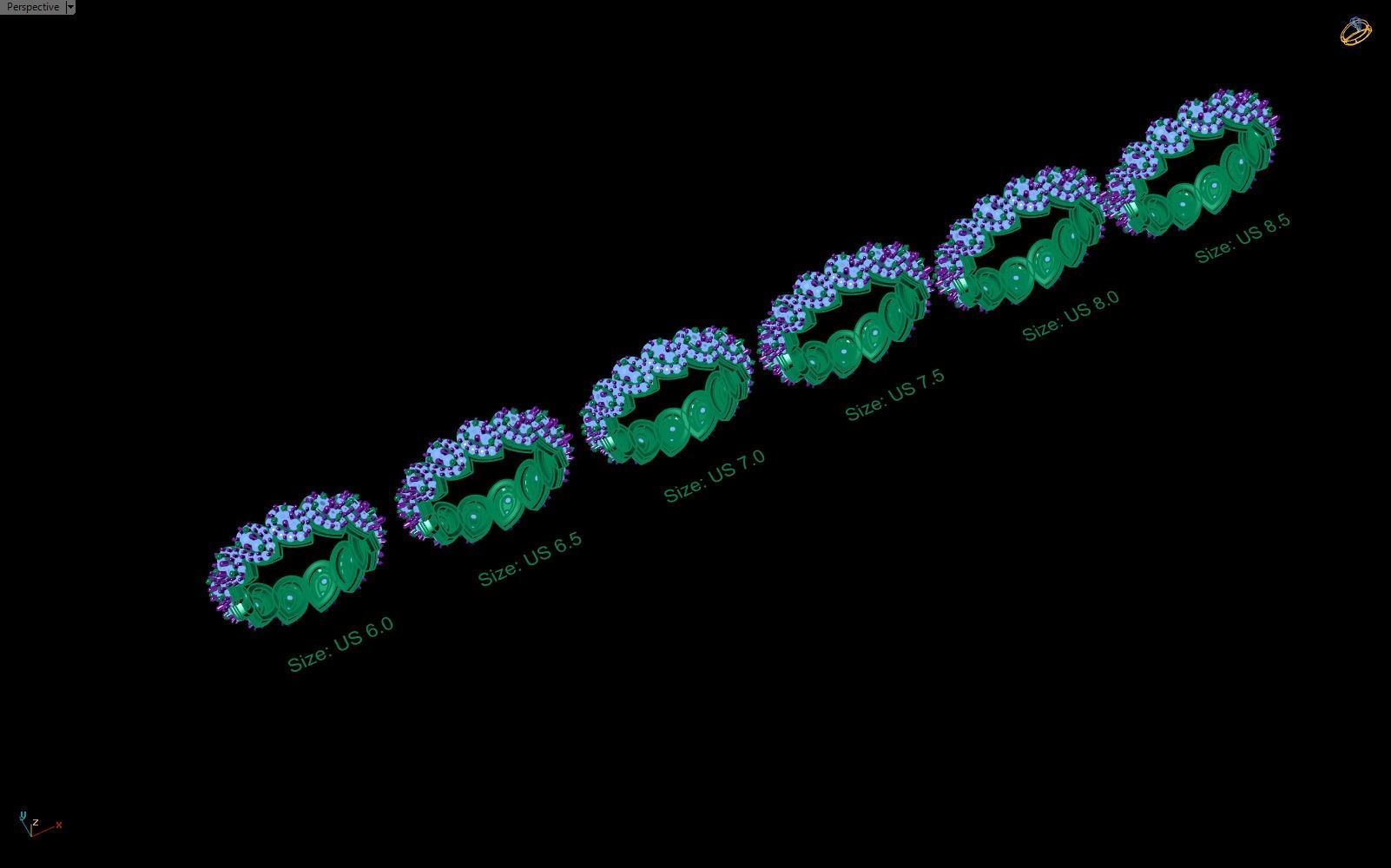 PEAR SHAPE BAND in several sizes 3D print model_2