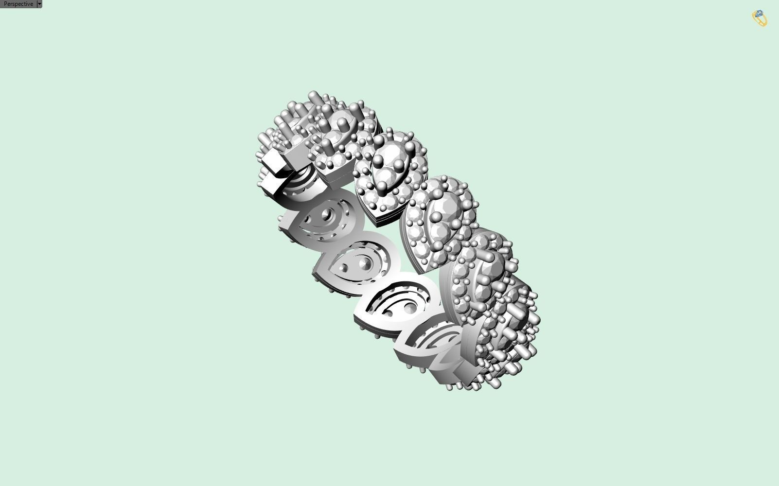 PEAR SHAPE BAND in several sizes 3D print model_19