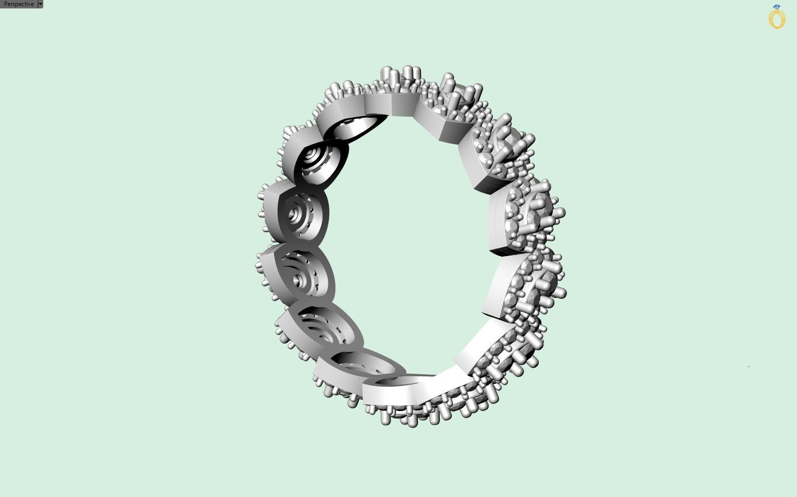 PEAR SHAPE BAND in several sizes 3D print model_9