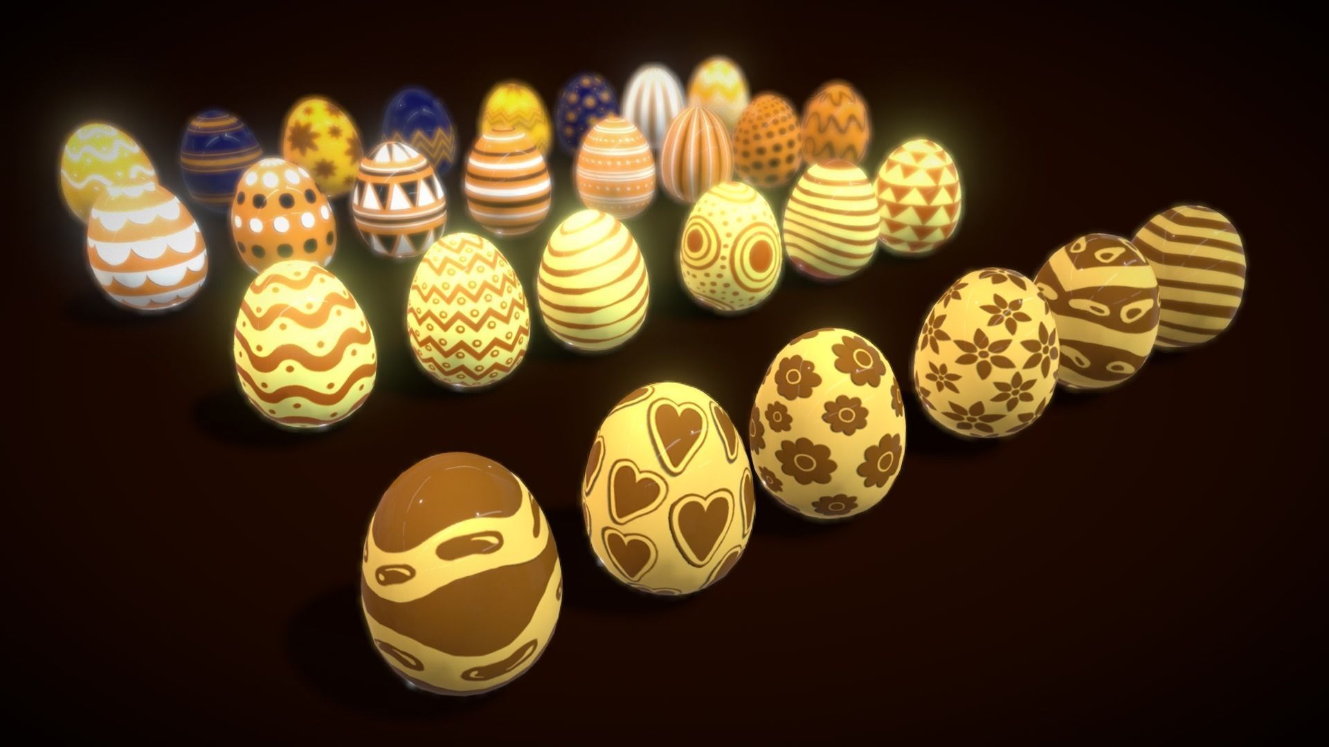 Collections Easter Eggs7 Low-poly 3D model_3