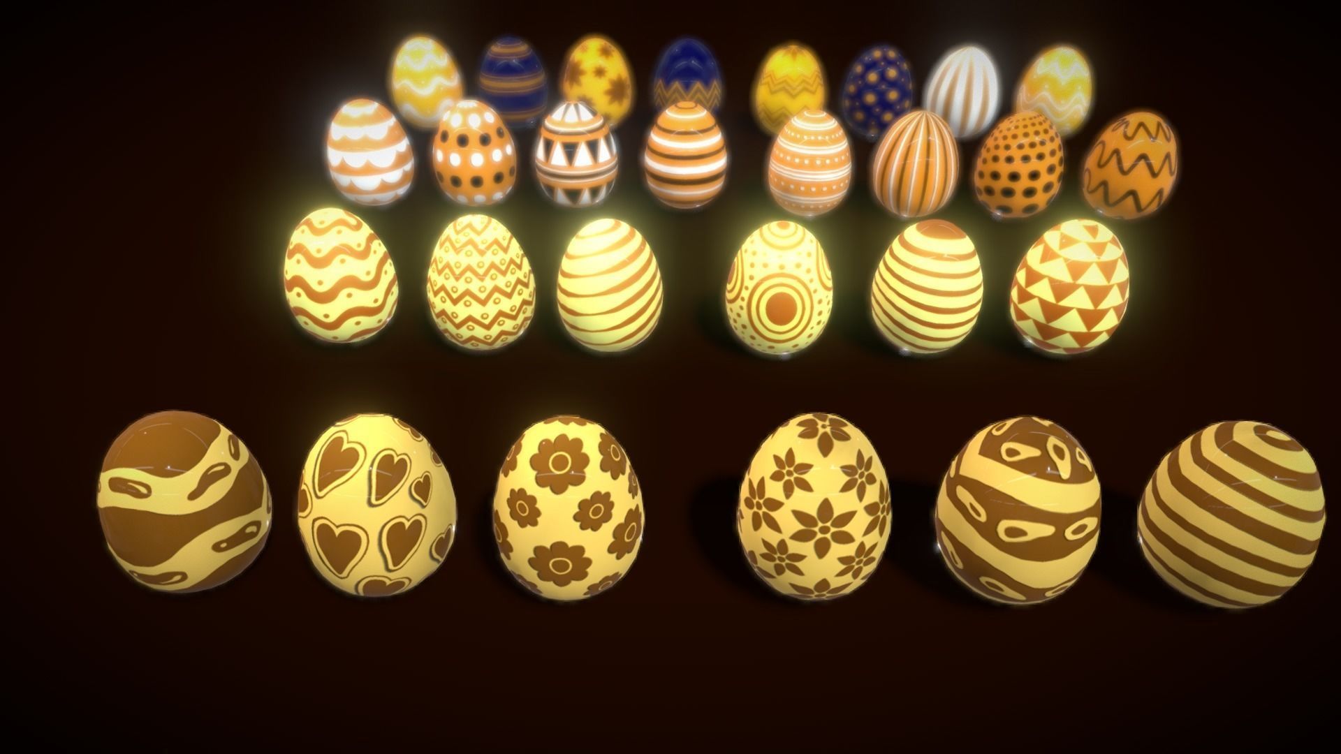 Collections Easter Eggs7 Low-poly 3D model_6