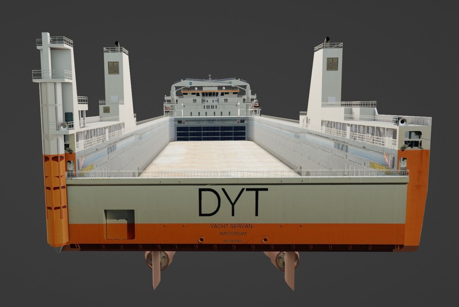 Yacht Servant DYT vessel  3D low-poly model Low-poly 3D model_6