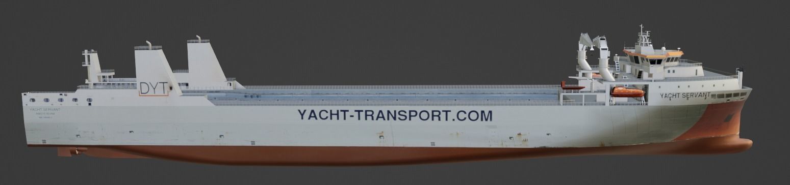 Yacht Servant DYT vessel  3D low-poly model Low-poly 3D model_4