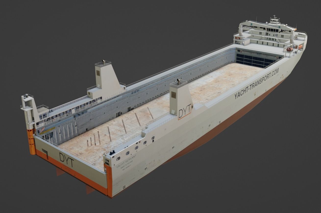 Yacht Servant DYT vessel  3D low-poly model Low-poly 3D model_5