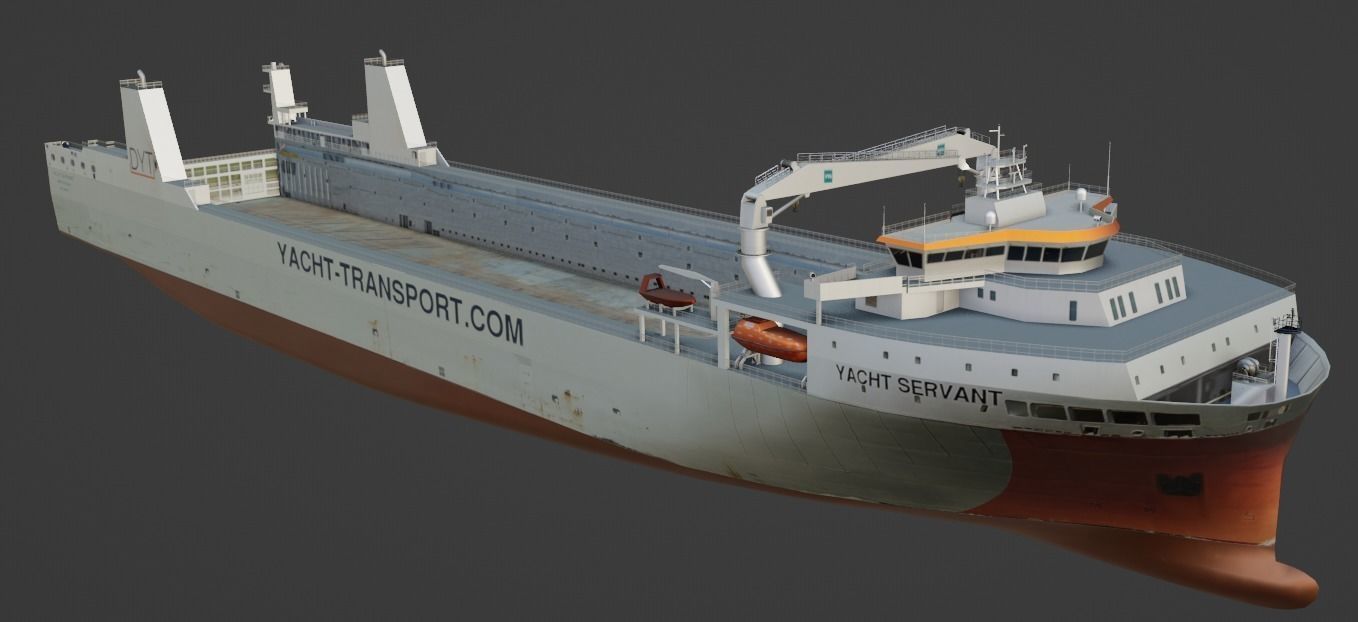 Yacht Servant DYT vessel  3D low-poly model Low-poly 3D model_3