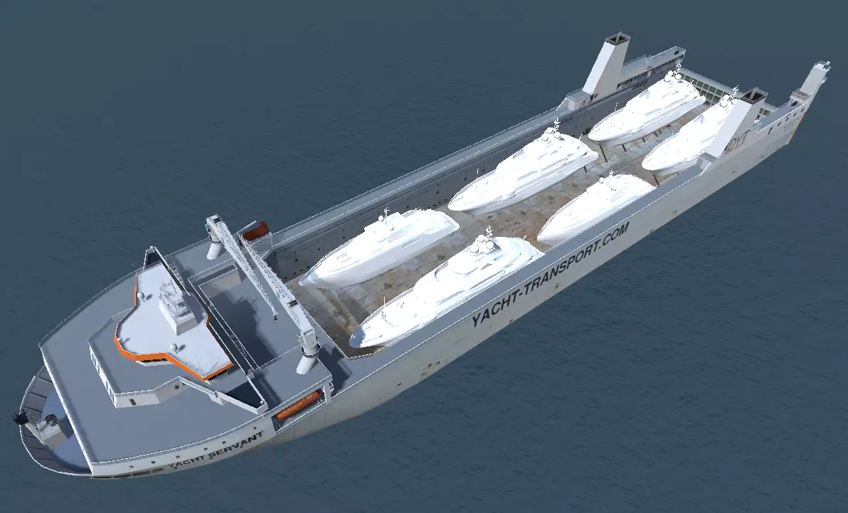 Yacht Servant DYT vessel  3D low-poly model Low-poly 3D model_0