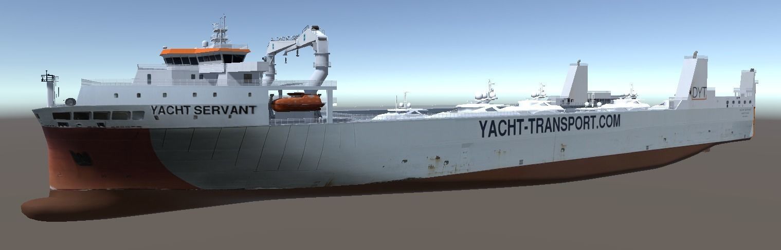 Yacht Servant DYT vessel  3D low-poly model Low-poly 3D model_1