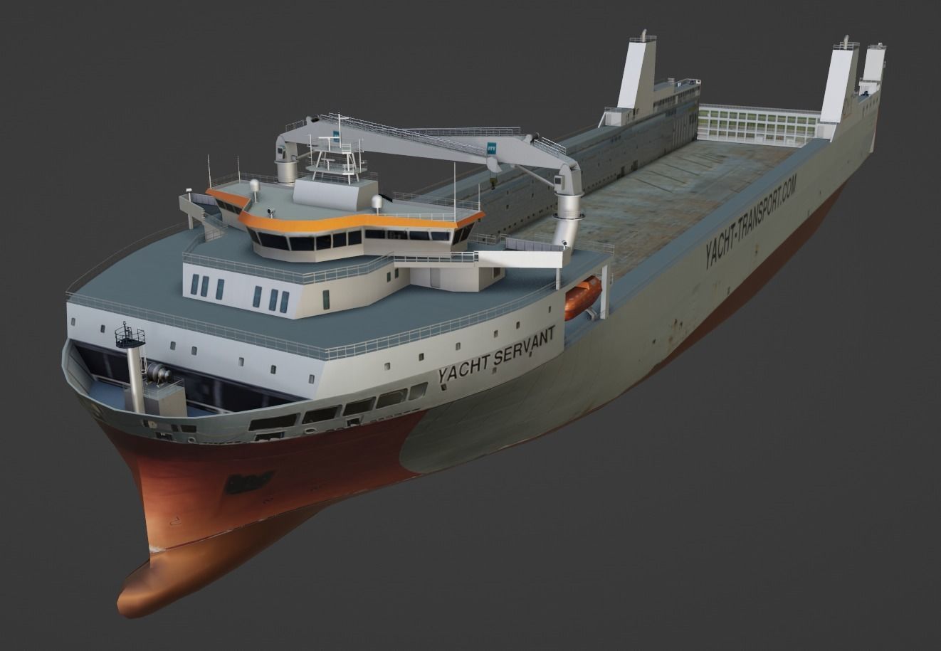 Yacht Servant DYT vessel  3D low-poly model Low-poly 3D model_9