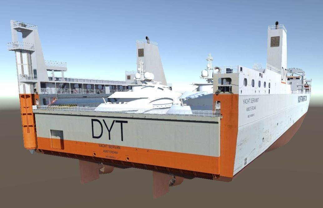 Yacht Servant DYT vessel  3D low-poly model Low-poly 3D model_2