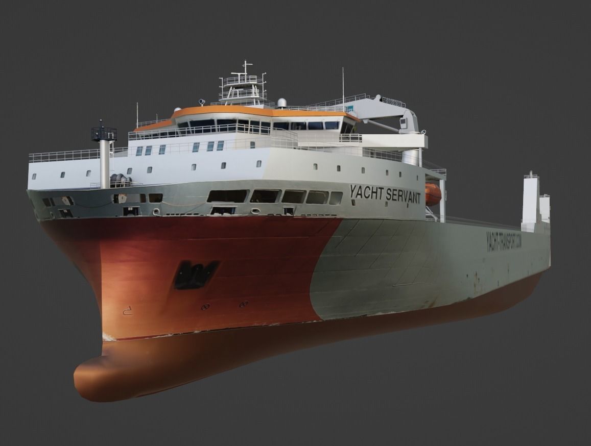 Yacht Servant DYT vessel  3D low-poly model Low-poly 3D model_8