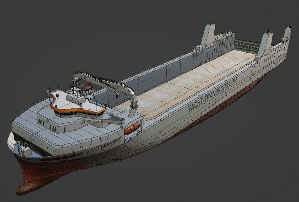 Yacht Servant DYT vessel  3D low-poly model Low-poly 3D model_10