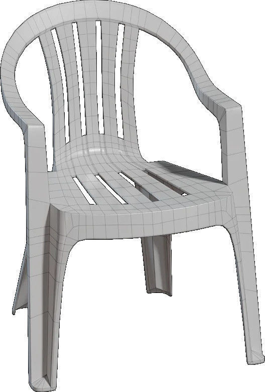 Plastic Monobloc Chair 3D model_3