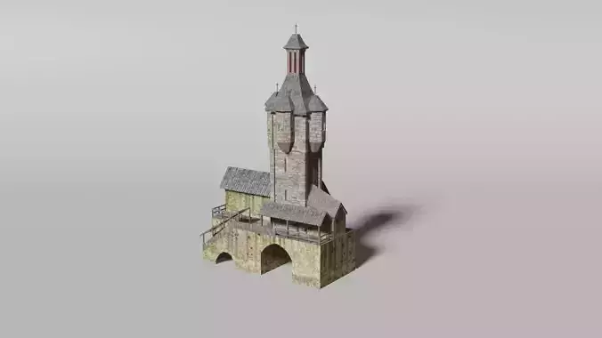 Medieval city gate building