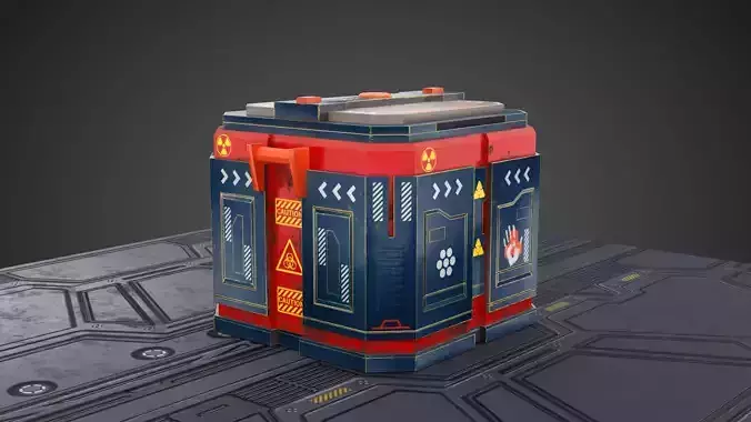 Sci Fi Stylized Spaceship Box Low-poly 3D model