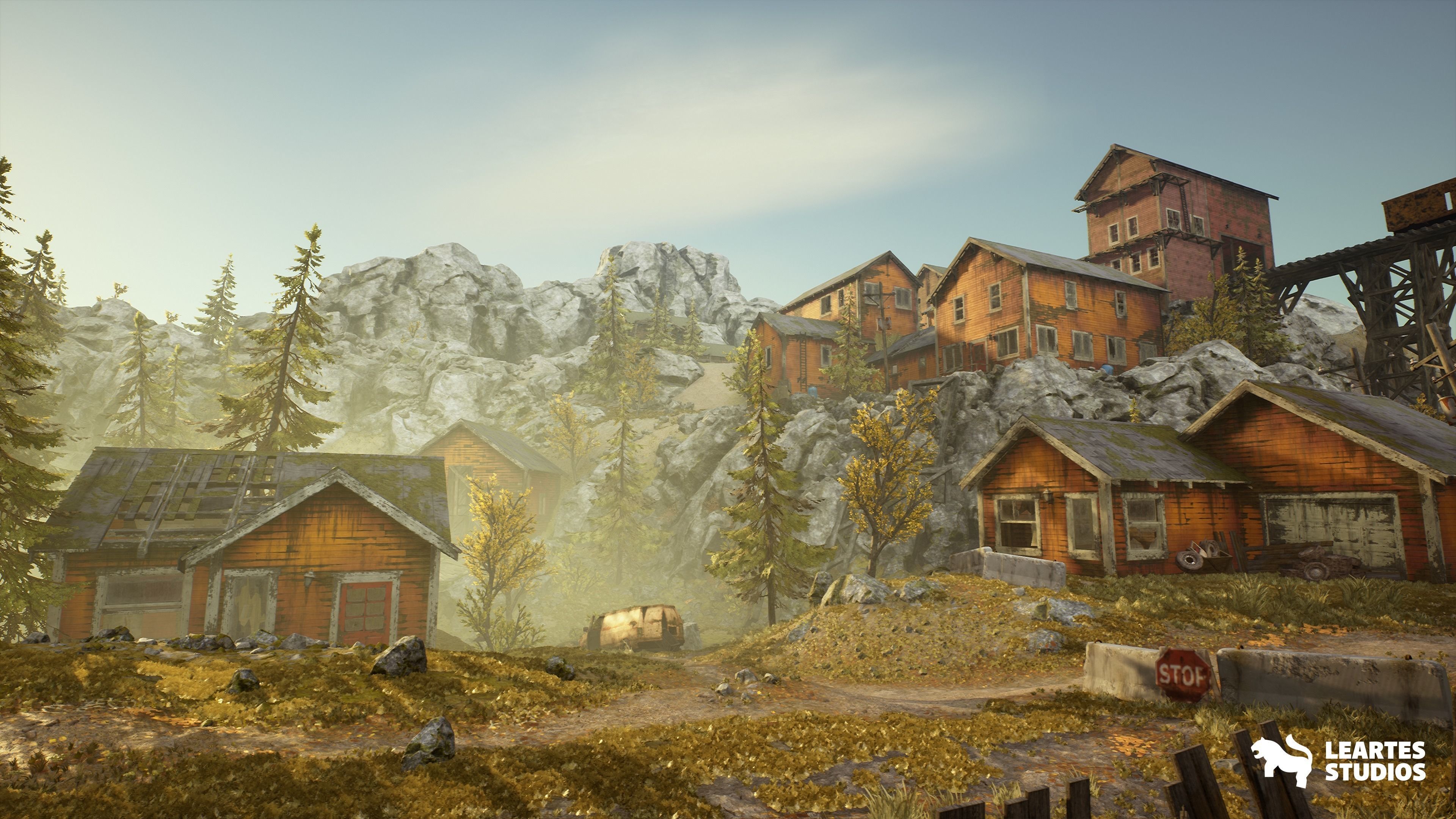 Old Workers Village Low-poly 3D model_5