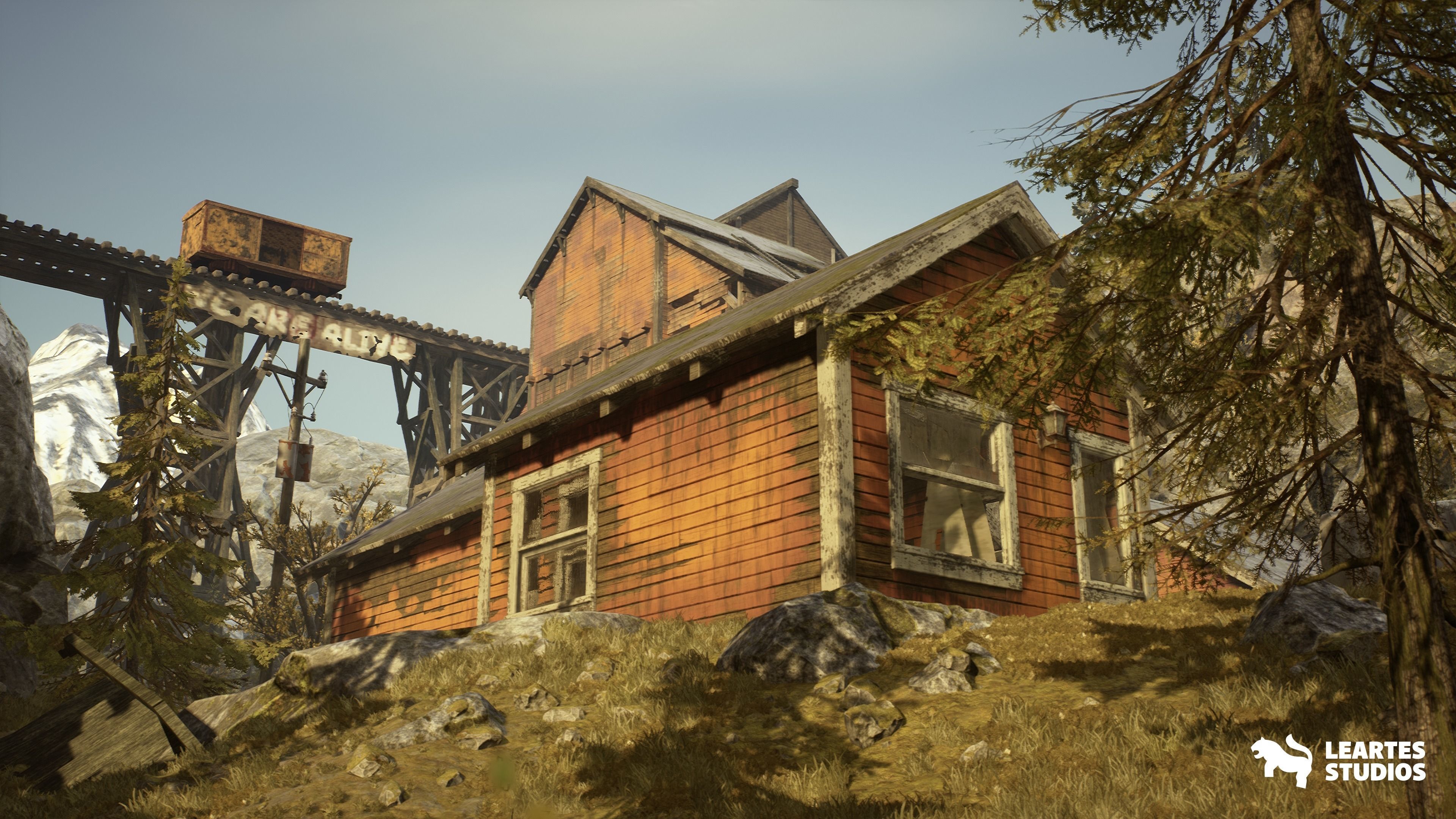 Old Workers Village Low-poly 3D model_2