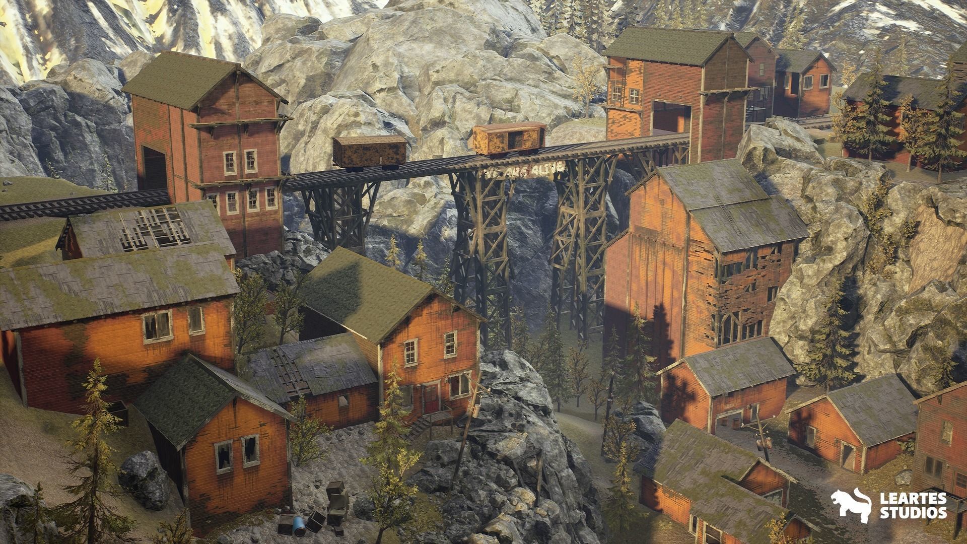 Old Workers Village Low-poly 3D model_7