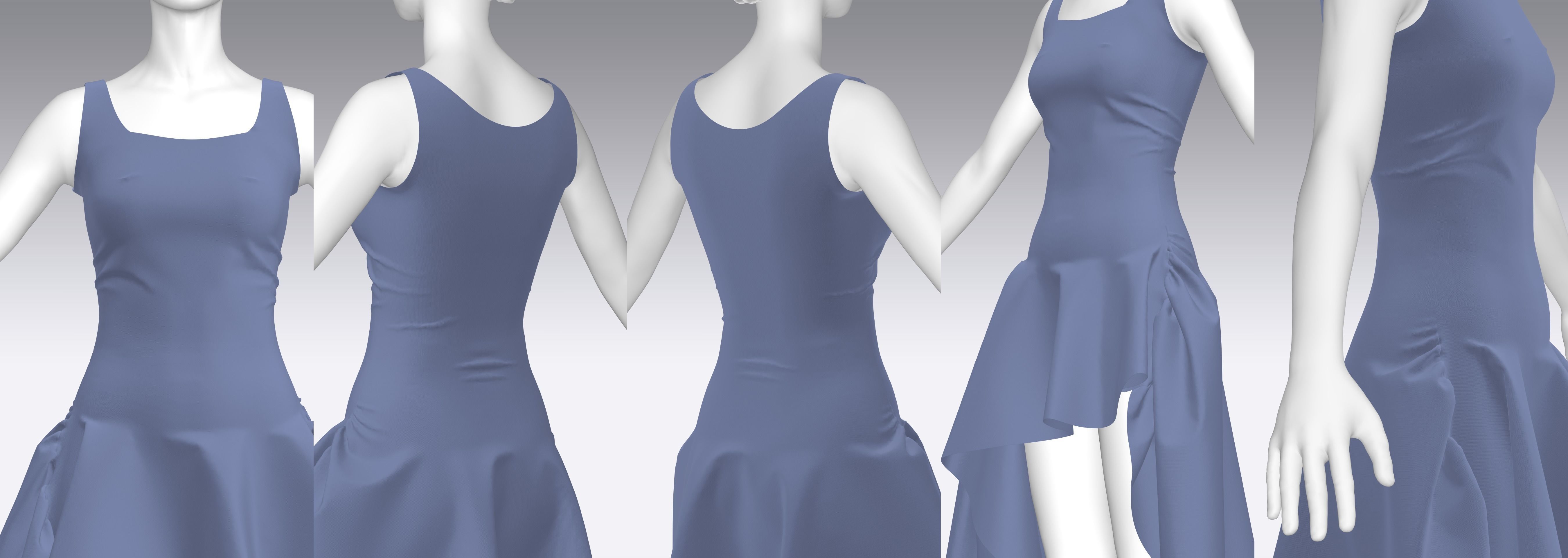 Dress Outfits MD CLO 3D ZPRJ ZPAC project files 3D model_44