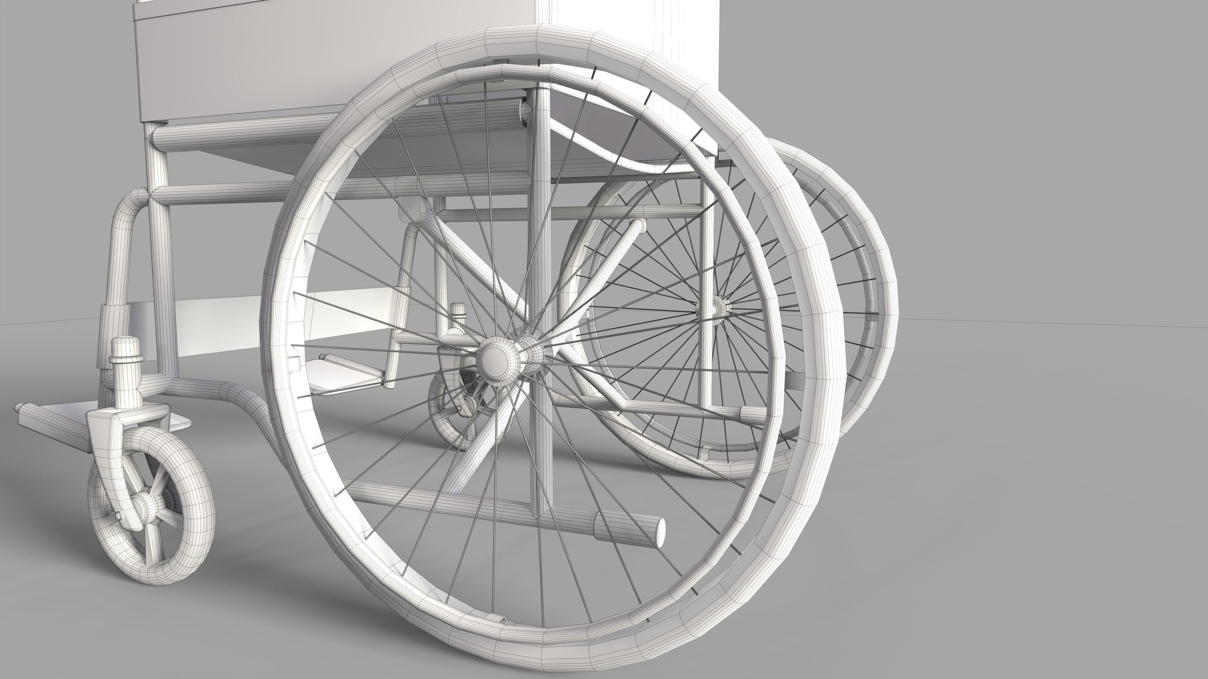 Wheelchair Low-poly 3D model_10