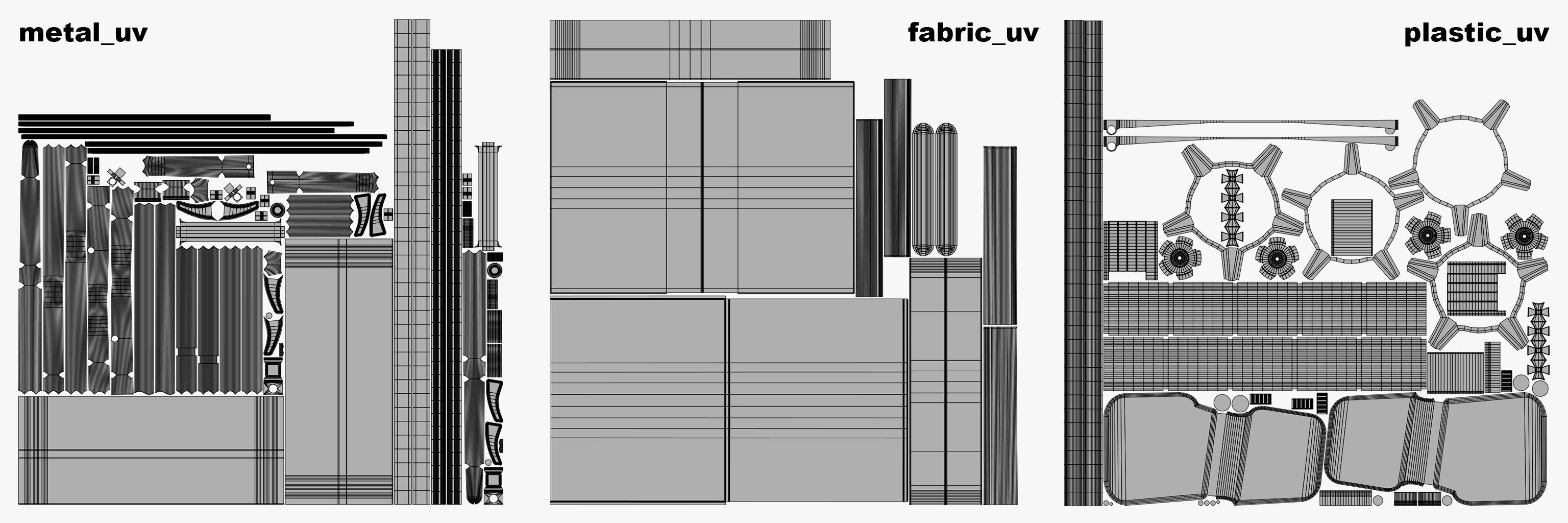 Wheelchair Low-poly 3D model_13