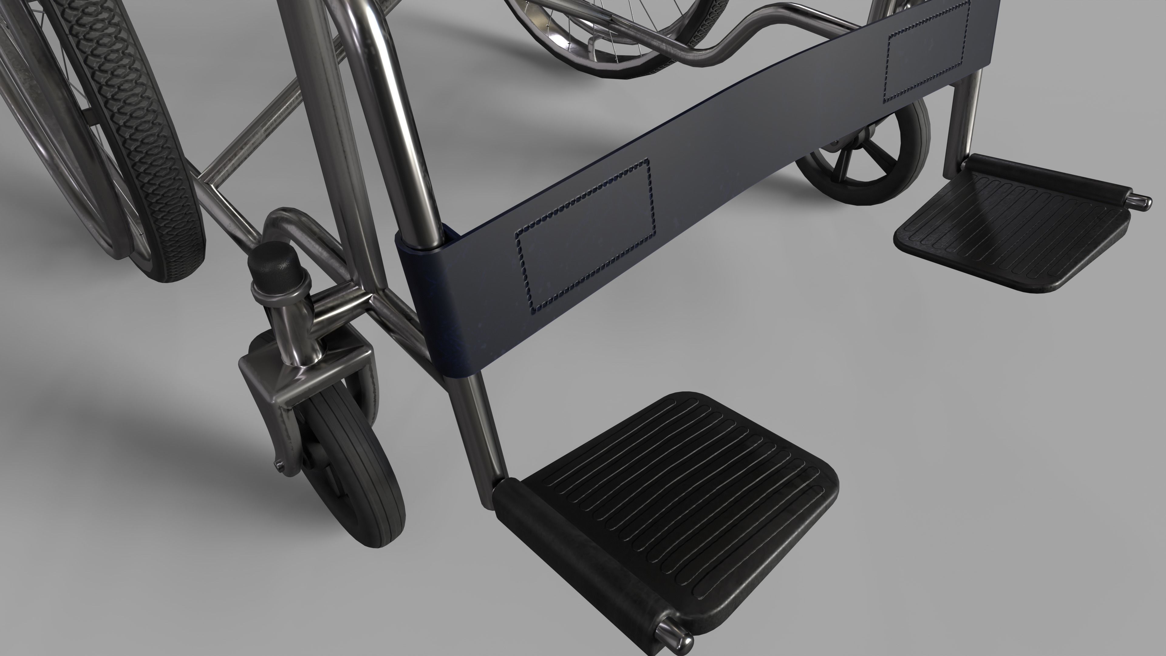 Wheelchair Low-poly 3D model_6