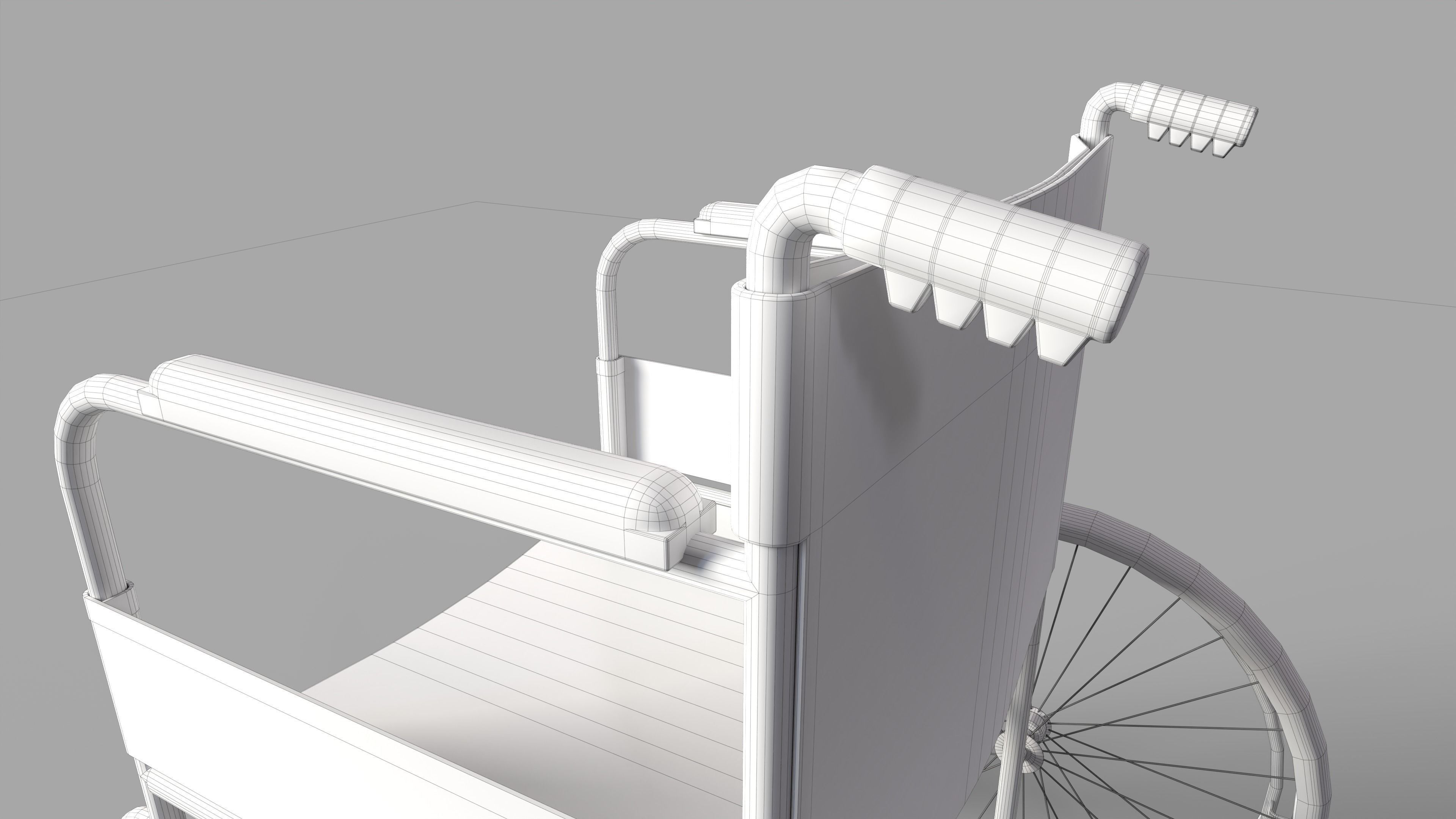 Wheelchair Low-poly 3D model_12