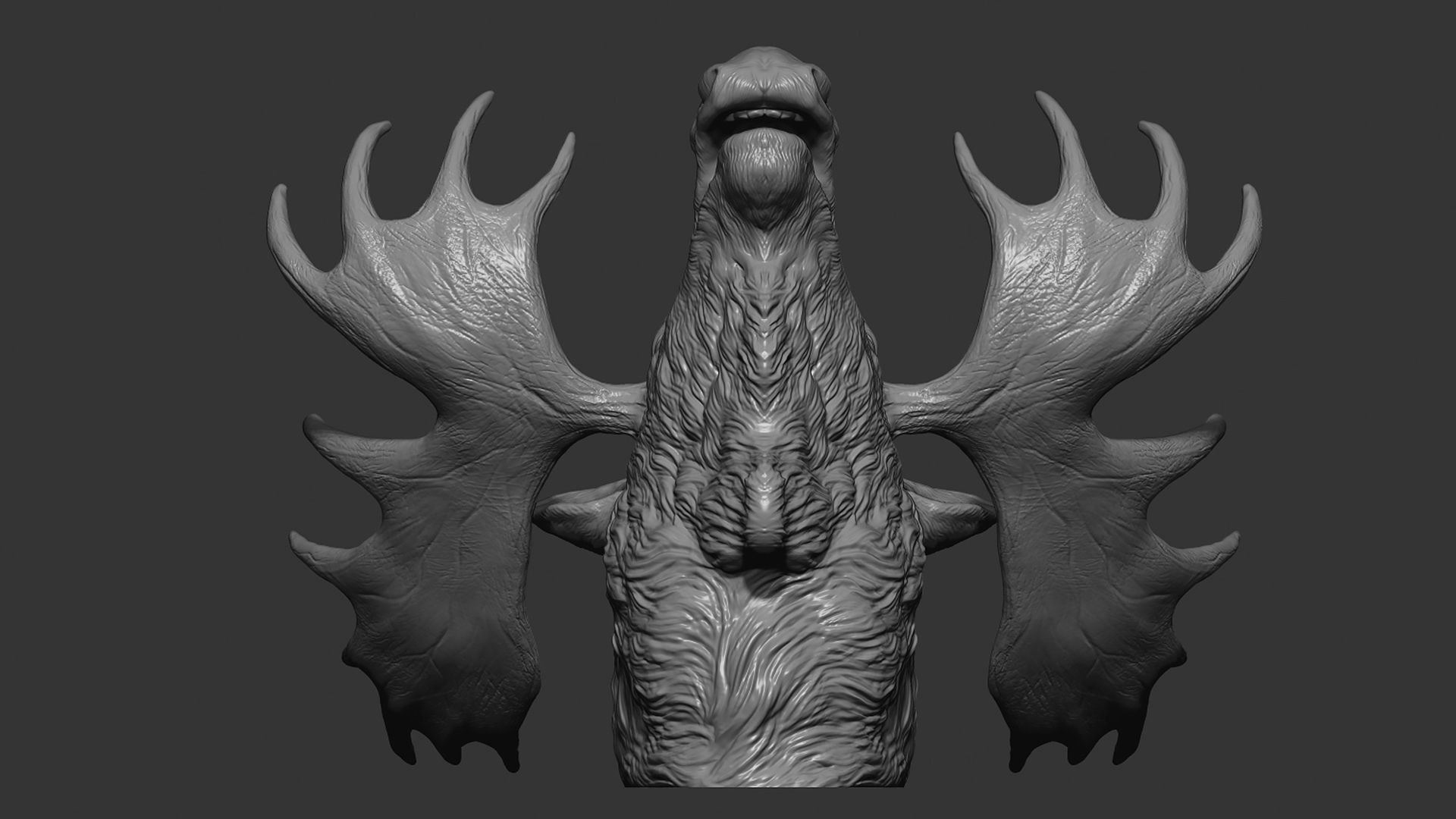 Moose Elk head 3D print model_11