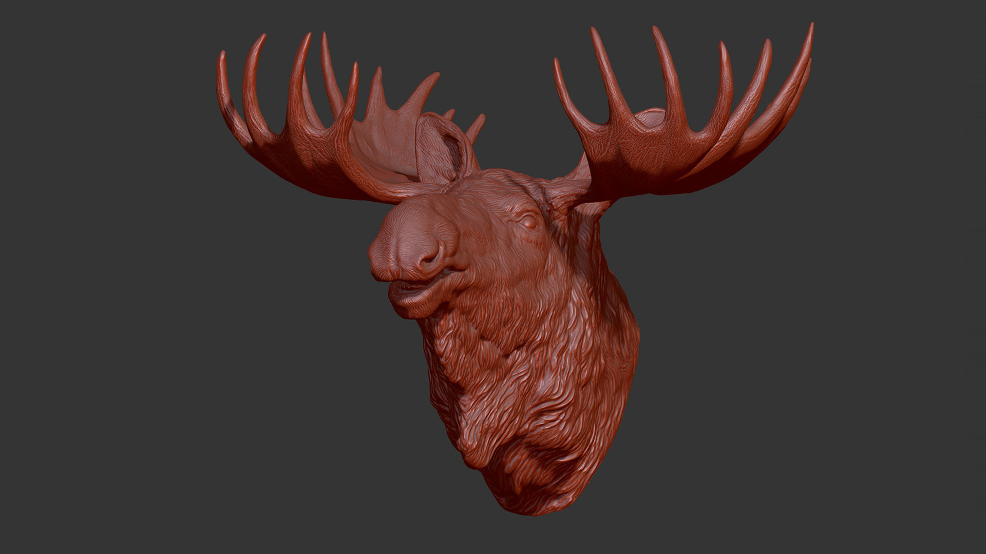 Moose Elk head 3D print model_13