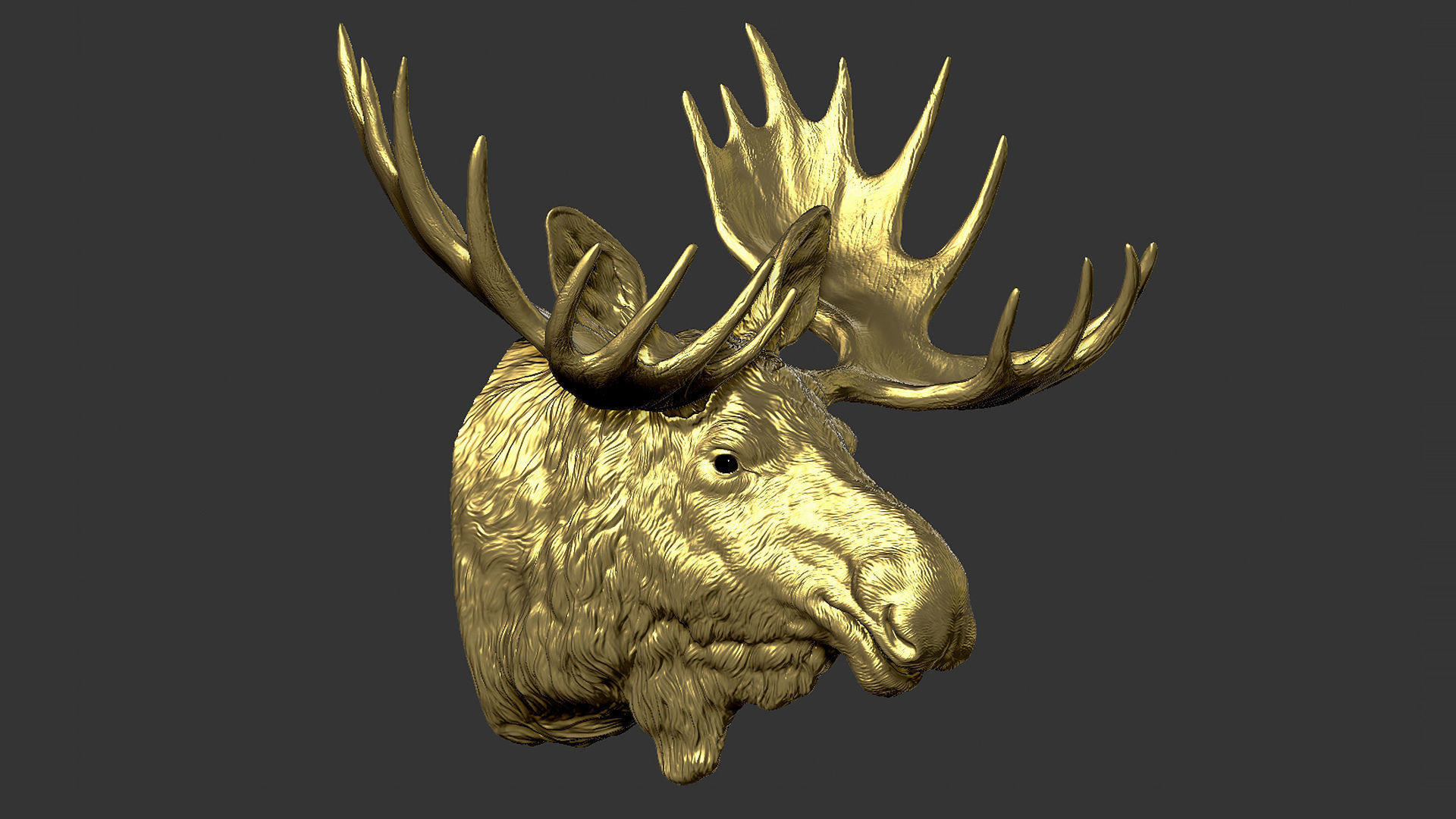 Moose Elk head 3D print model_3