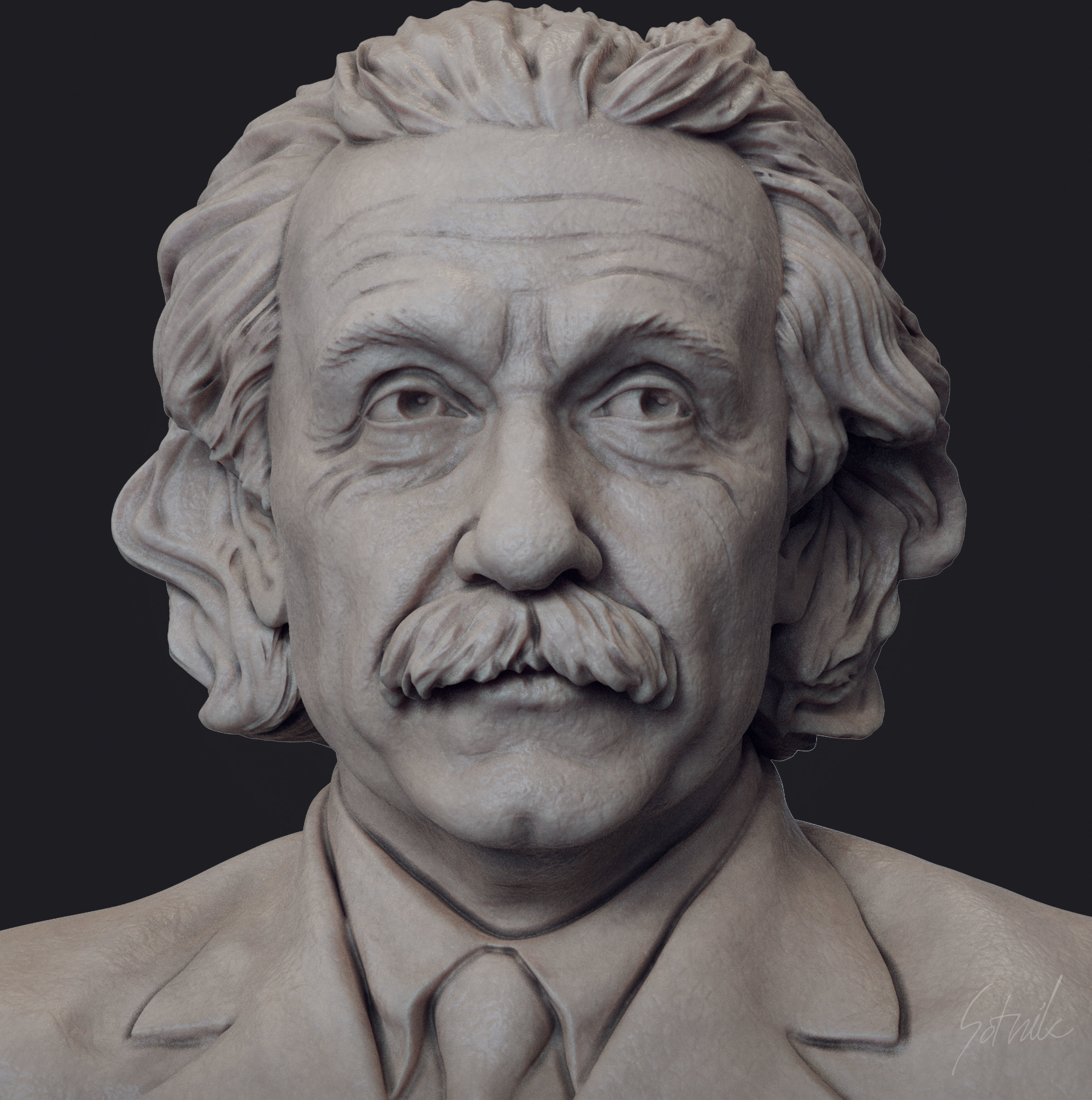 Albert Einstein 3D print model_23