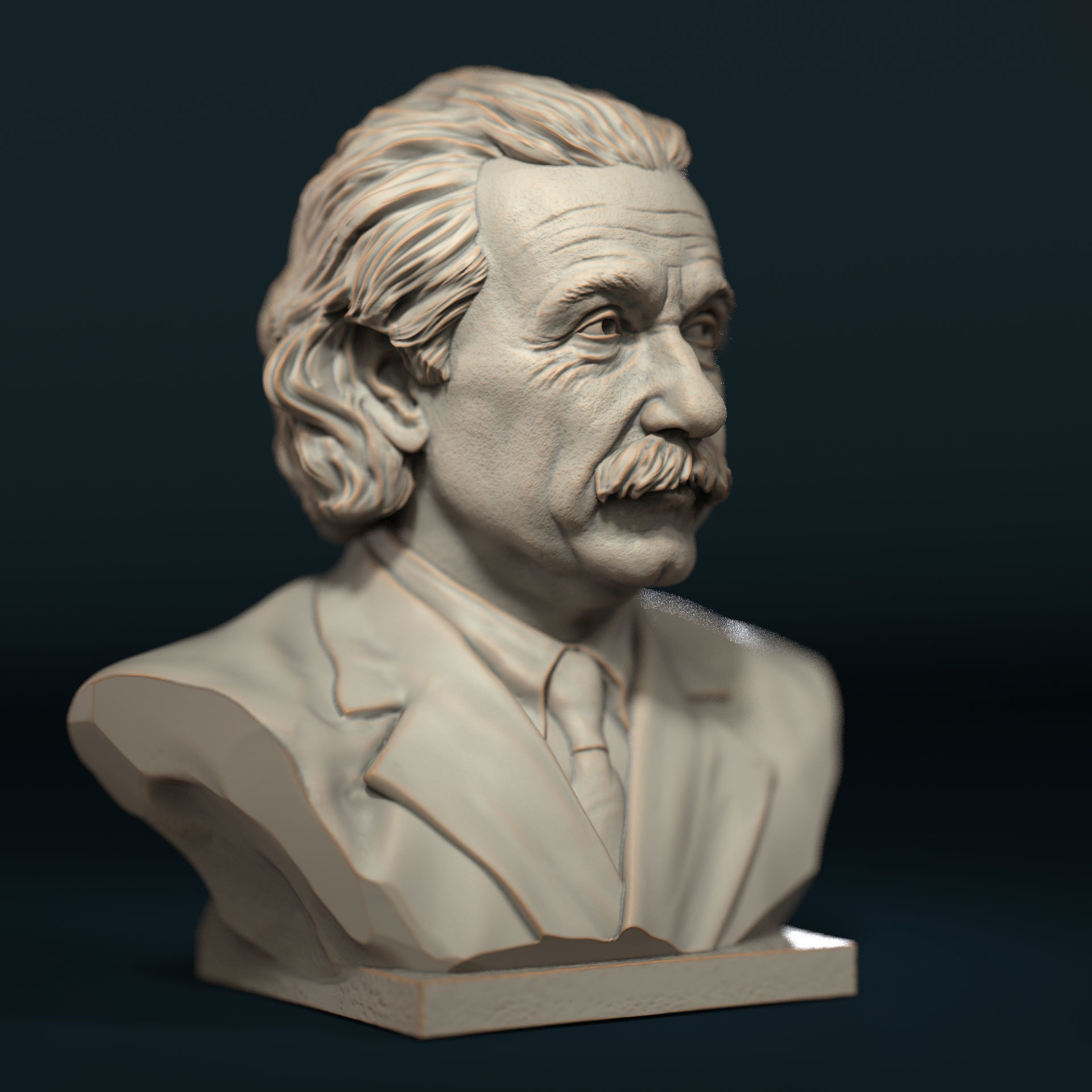 Albert Einstein 3D print model_2