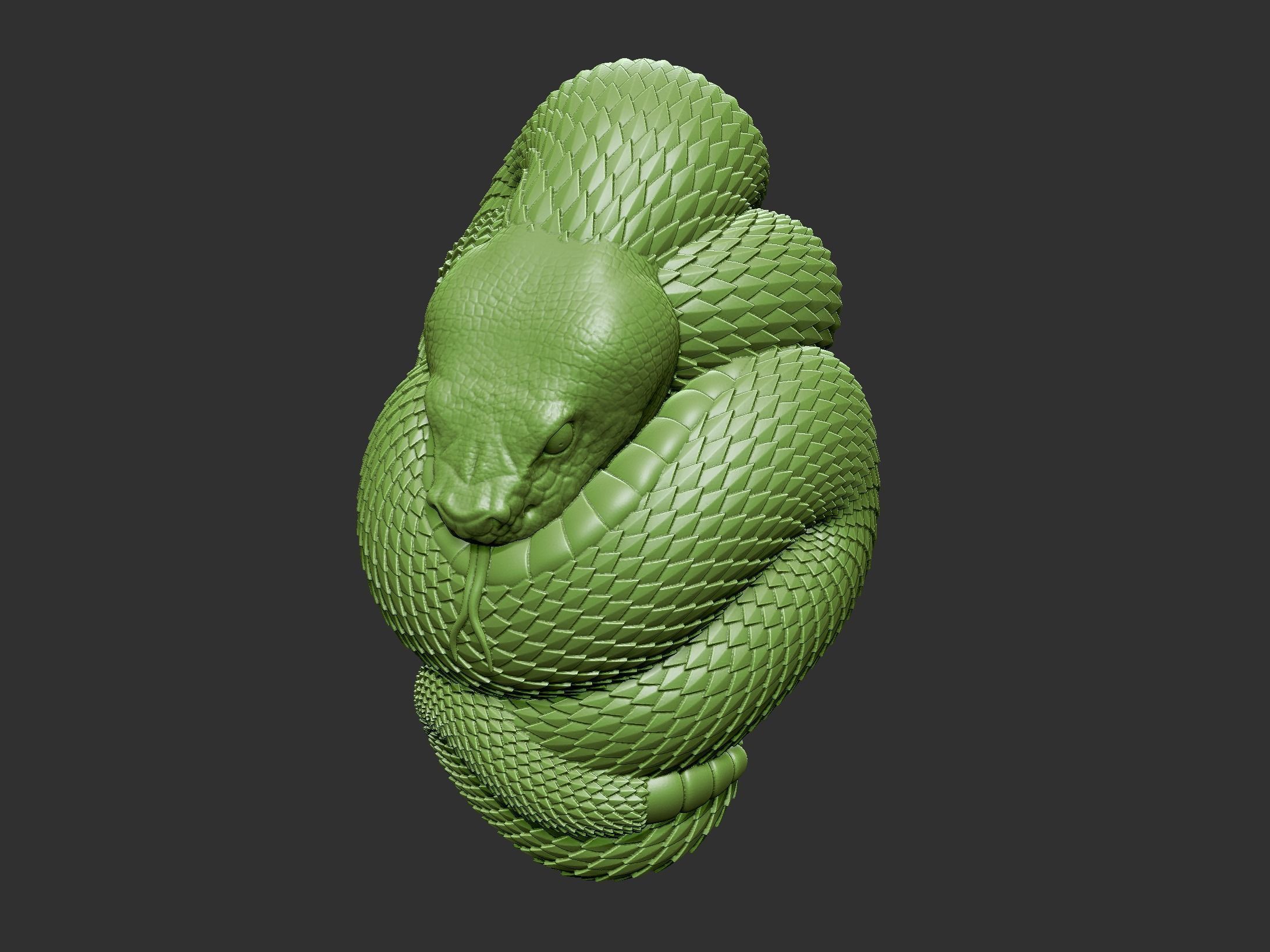 snake head 3D print model_5