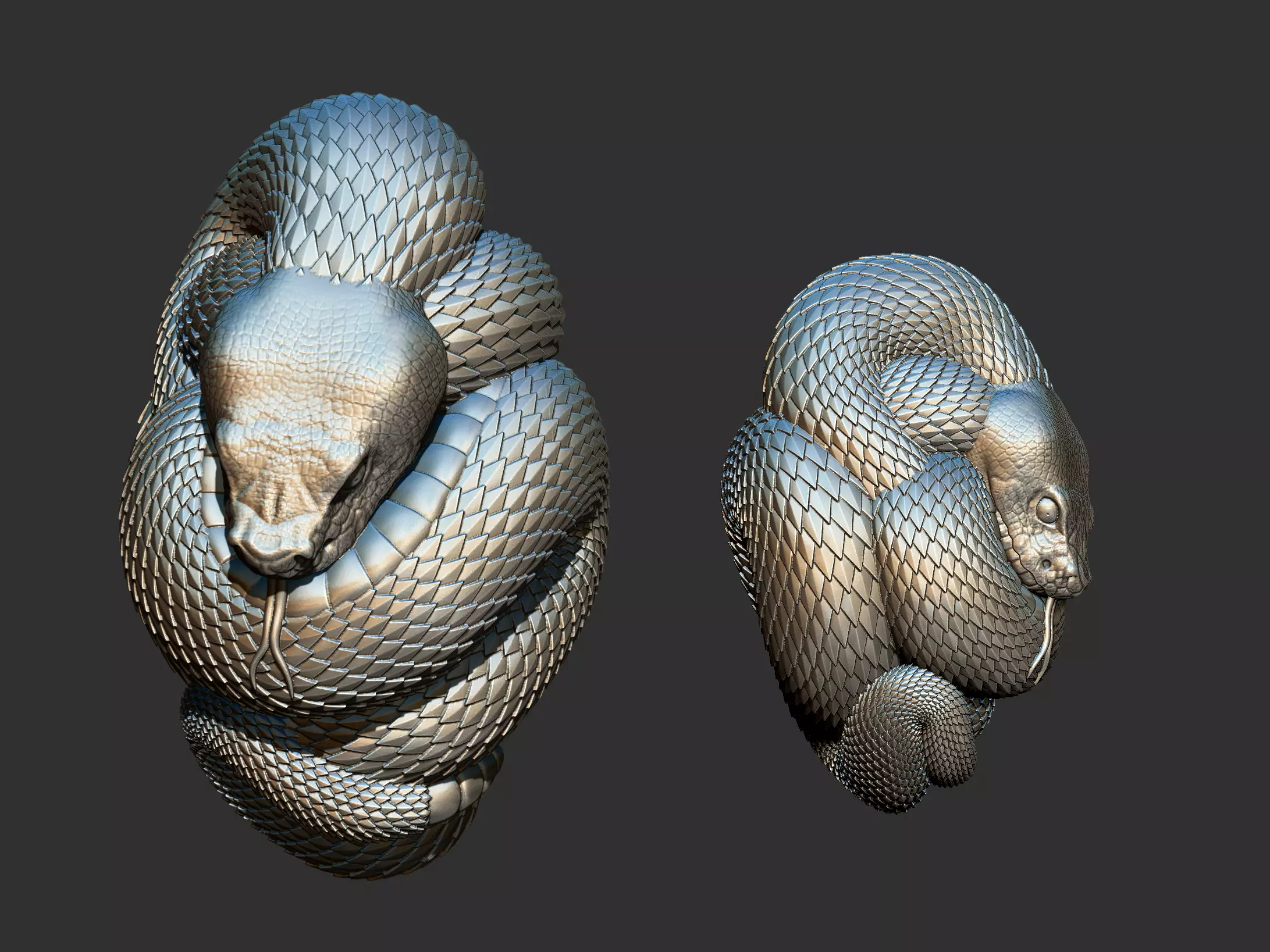 snake head 3D print model_0