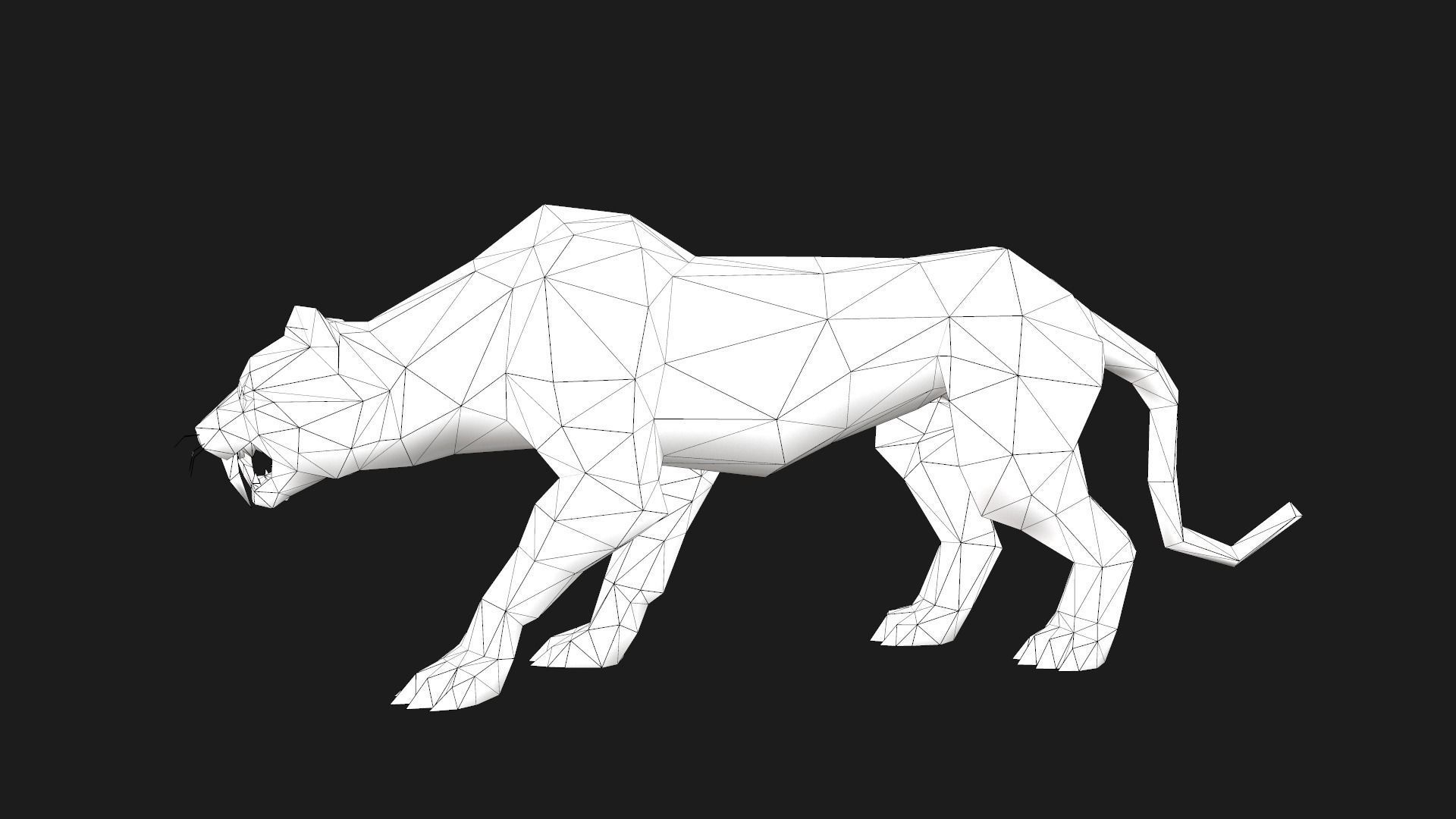 low-poly animated leopard Low-poly 3D model_4