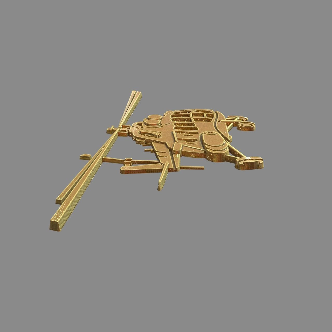 MI 8 helicopter side view 3D print model_2