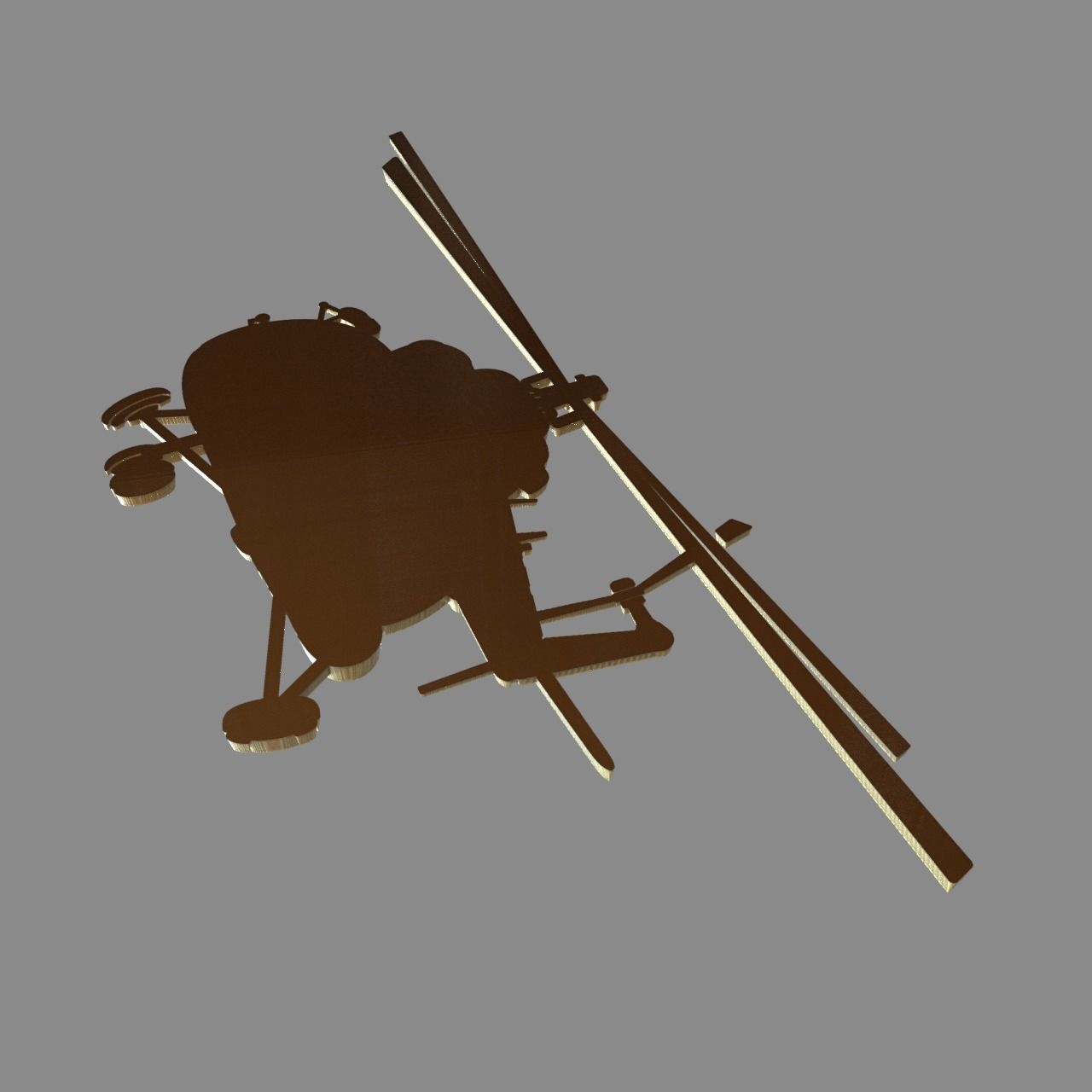 MI 8 helicopter side view 3D print model_3