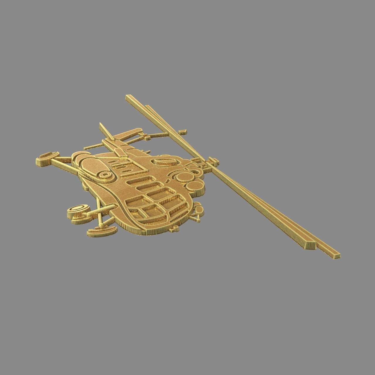 MI 8 helicopter side view 3D print model_1
