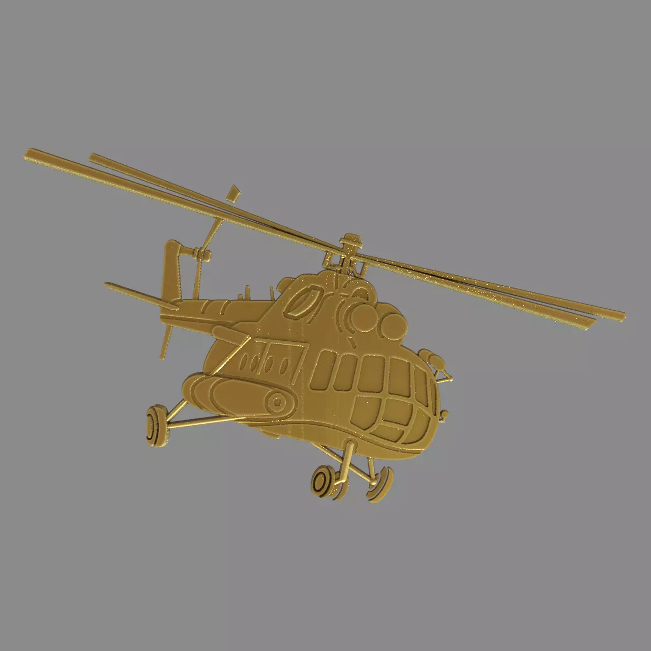 MI 8 helicopter side view 3D print model_0