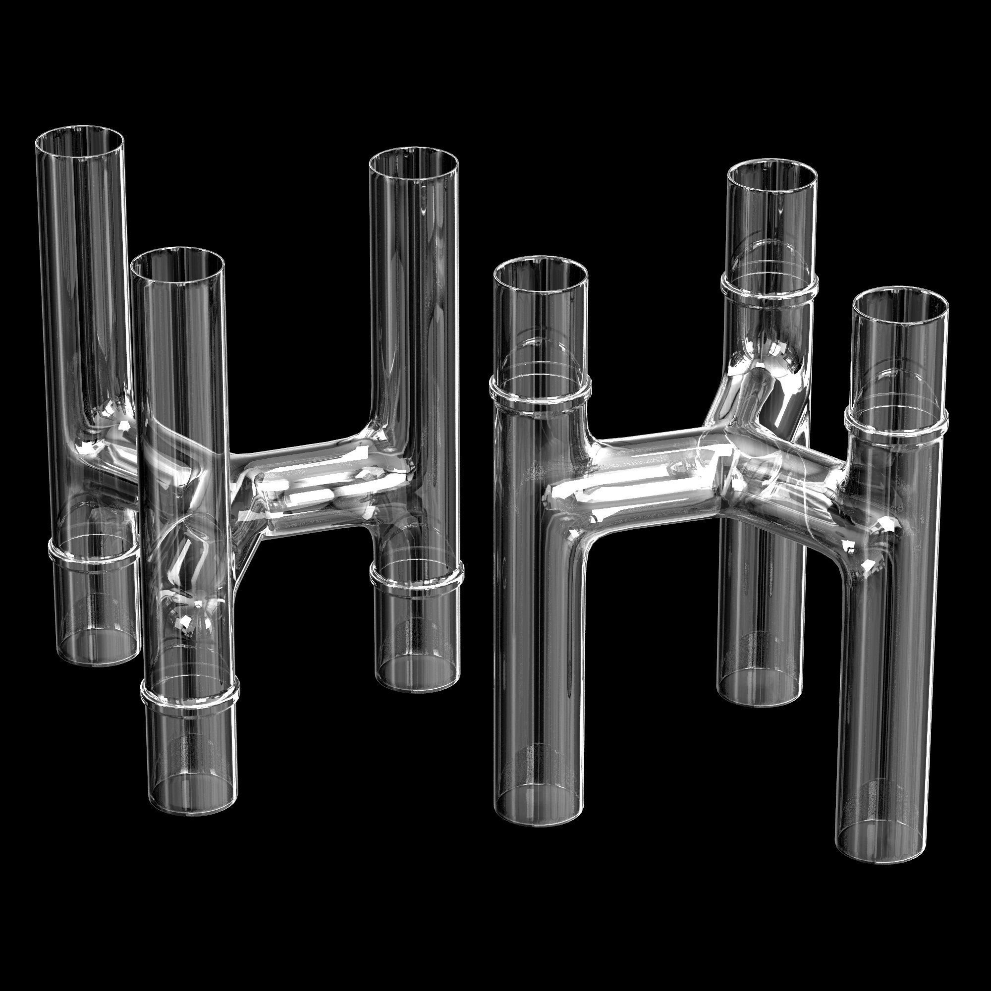 TRIO CANDELABRA BUD VASE 3D model_2